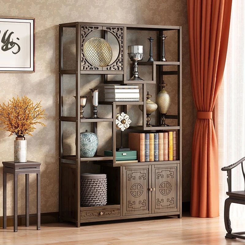 【小扬哥推荐】博古架实木博古架新中式玄关隔断茶具多宝阁置物架
