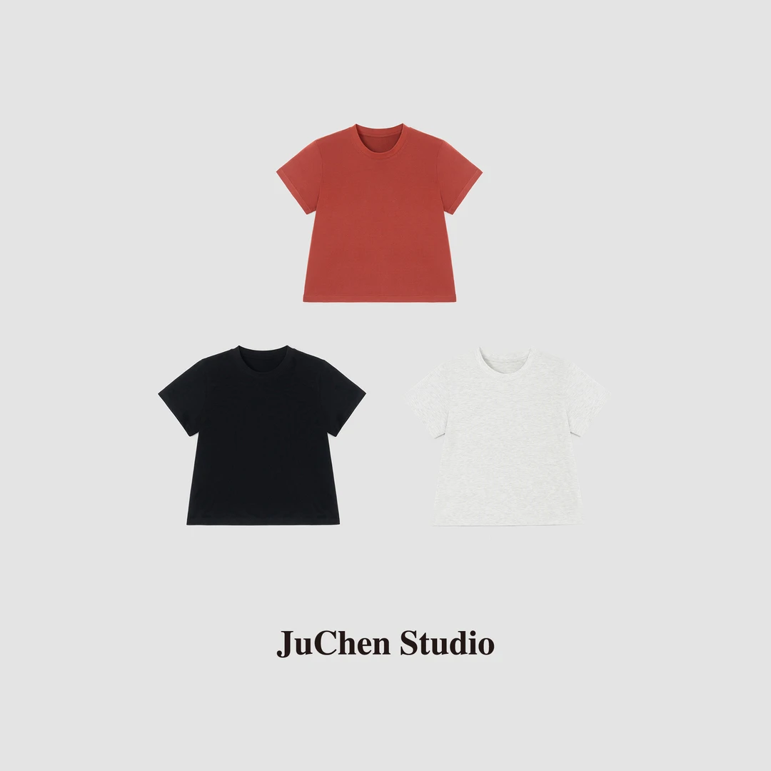 慕斯质感三色T 高密棉经典百搭正肩圆领短袖T恤FW093110