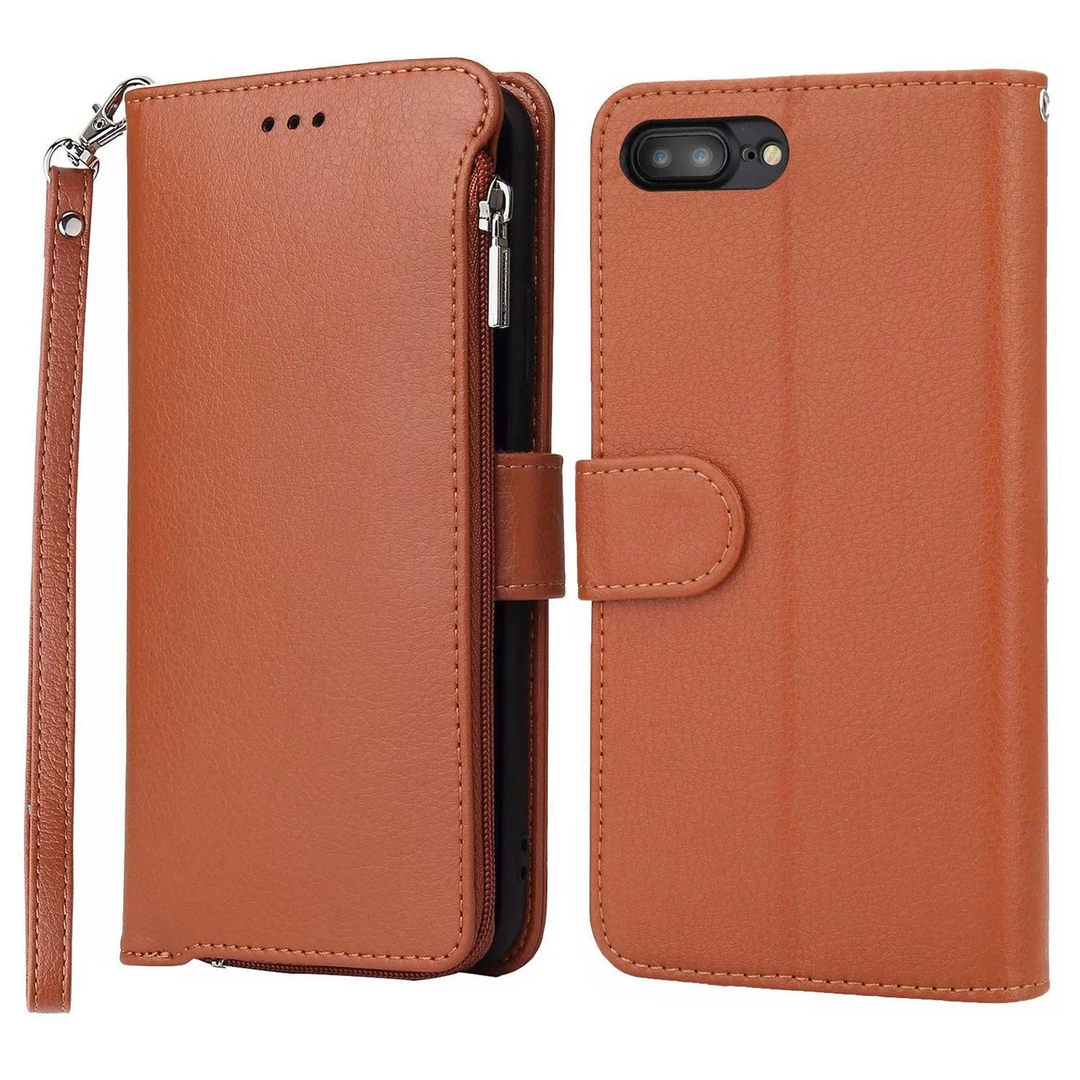 苹果7plus/8plus手机壳翻盖式带卡包iPhone7/8带挂绳钱包可插卡SE