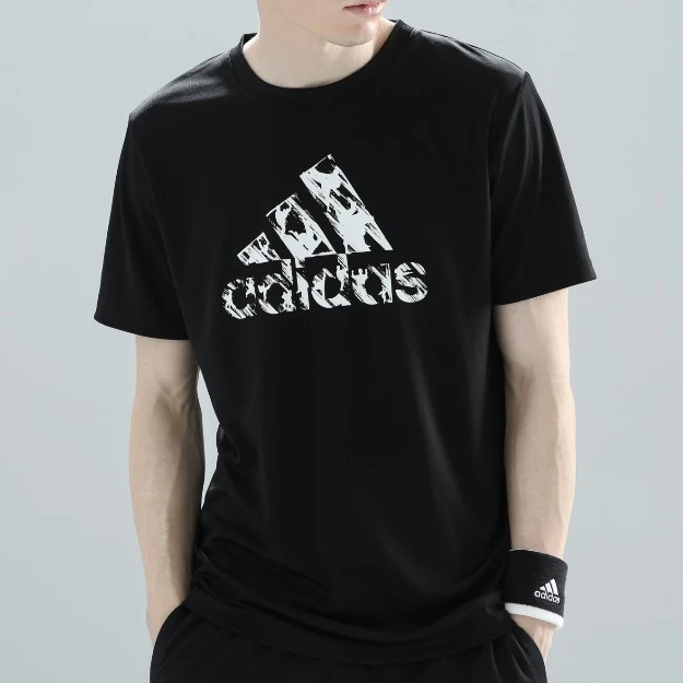 Adidas/阿迪达斯男棉t休闲T恤舒适百搭圆领棉短袖ADITSG2SMU-BW-1