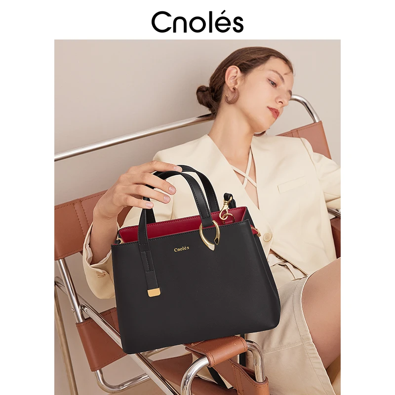 Cnoles蔻一包包女款爆款2024新款轻奢女包真皮斜挎包通勤手提包