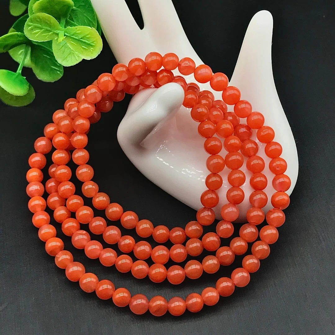 【鼎利源】南红滴水洞多圈手链/毛衣链5mm(一条)