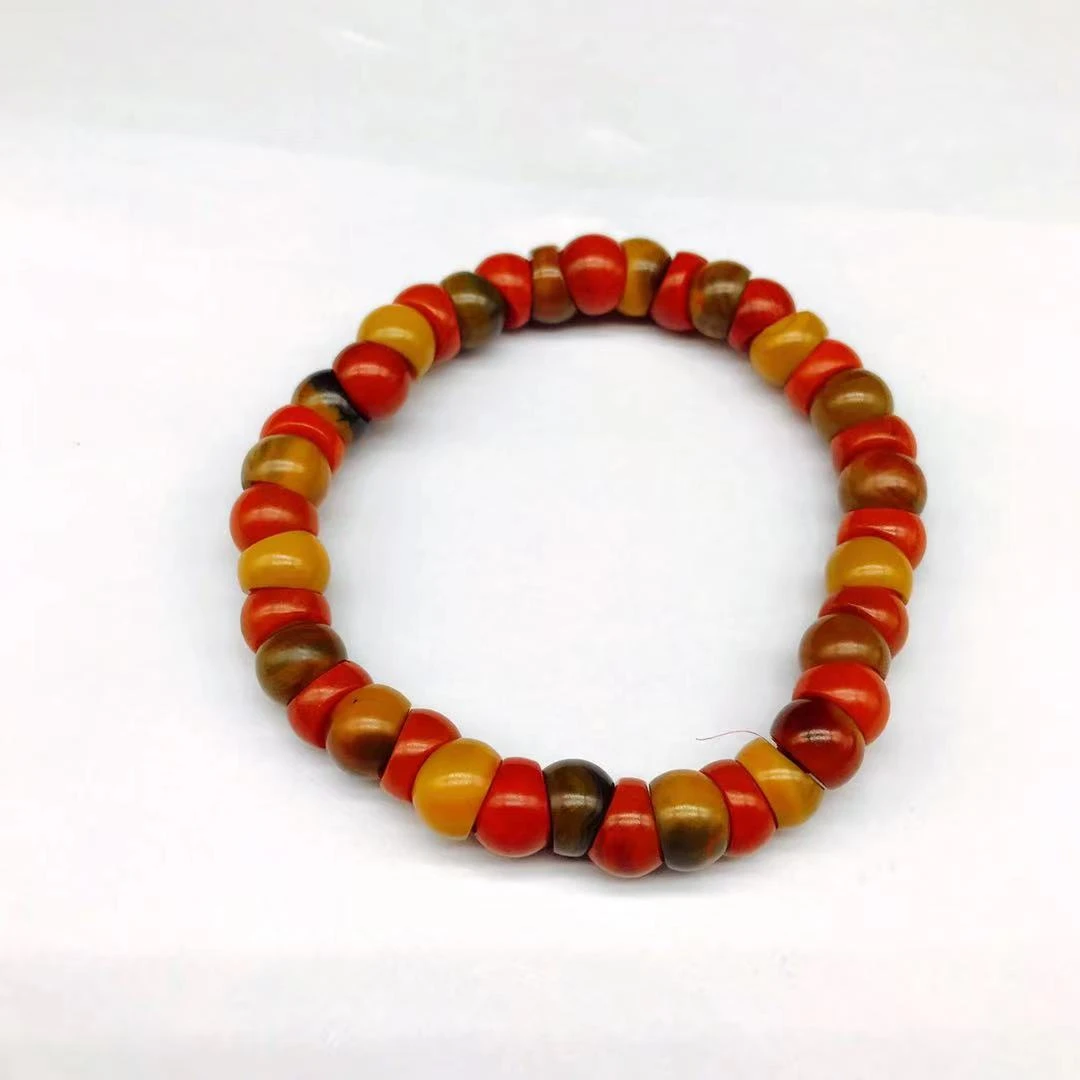 【领源】南红巧家包浆百搭哑光精美大肠手串8mm（一条）