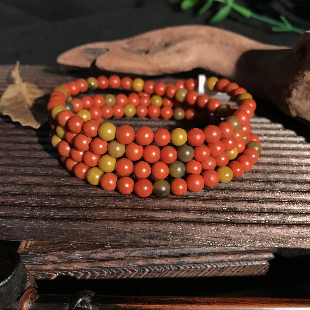 【鼎利源】南红巧家包浆哑光项链/多圈5mm（一条）