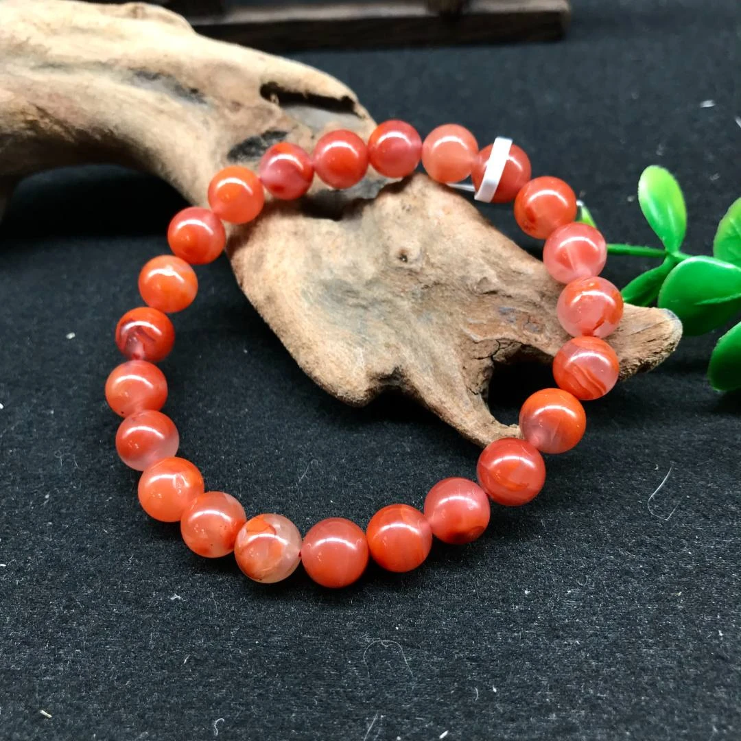 【鼎利源】南红瓦西单圈手串8mm