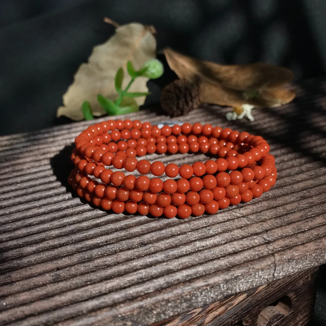 【鼎利源】南红四川瓦西典藏级精美时尚多圈4mm