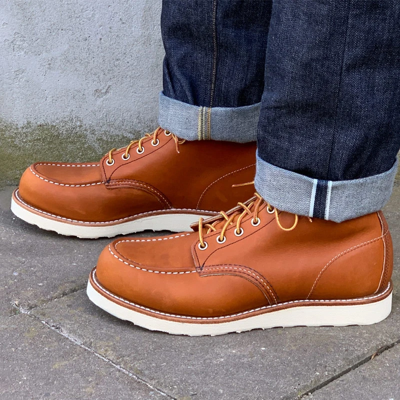 Red Wing红翼Moc经典无钢印复古系带方头男靴手工工装靴875D