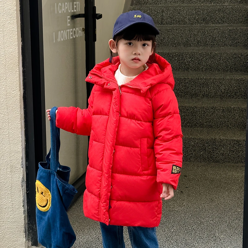 2023新款男女童洋气保暖童装外套儿童秋冬装中长款棉服