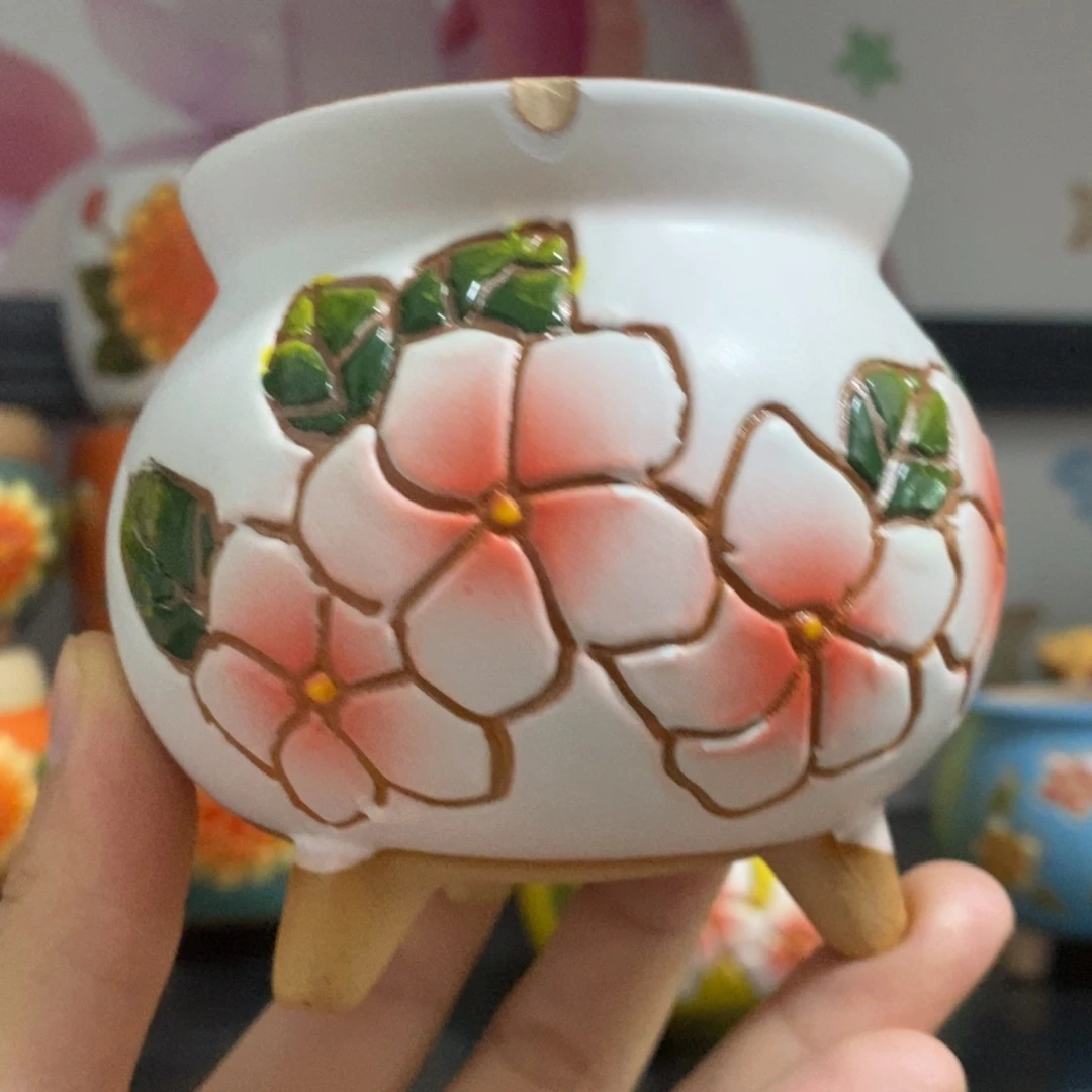 红陶20CM以下韩式手绘多肉花盆