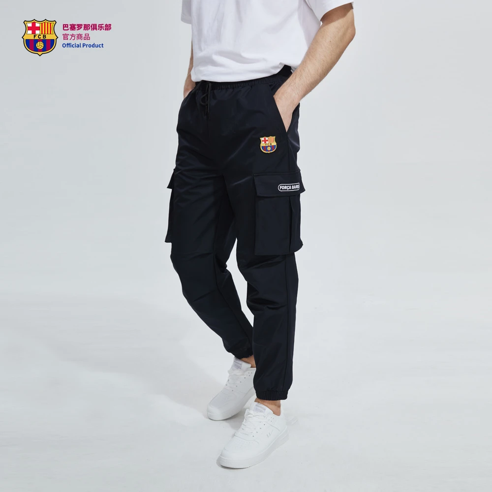 巴塞罗那俱乐部官方商品｜巴萨休闲运动黑色工装长裤束口裤时尚潮