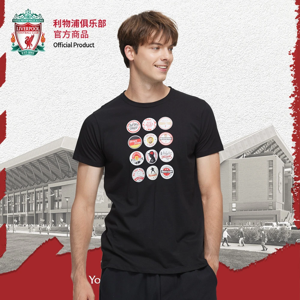 【官方正版】利物浦俱乐部｜克洛普纪念T恤足球迷运动黑色短袖夏渣叔