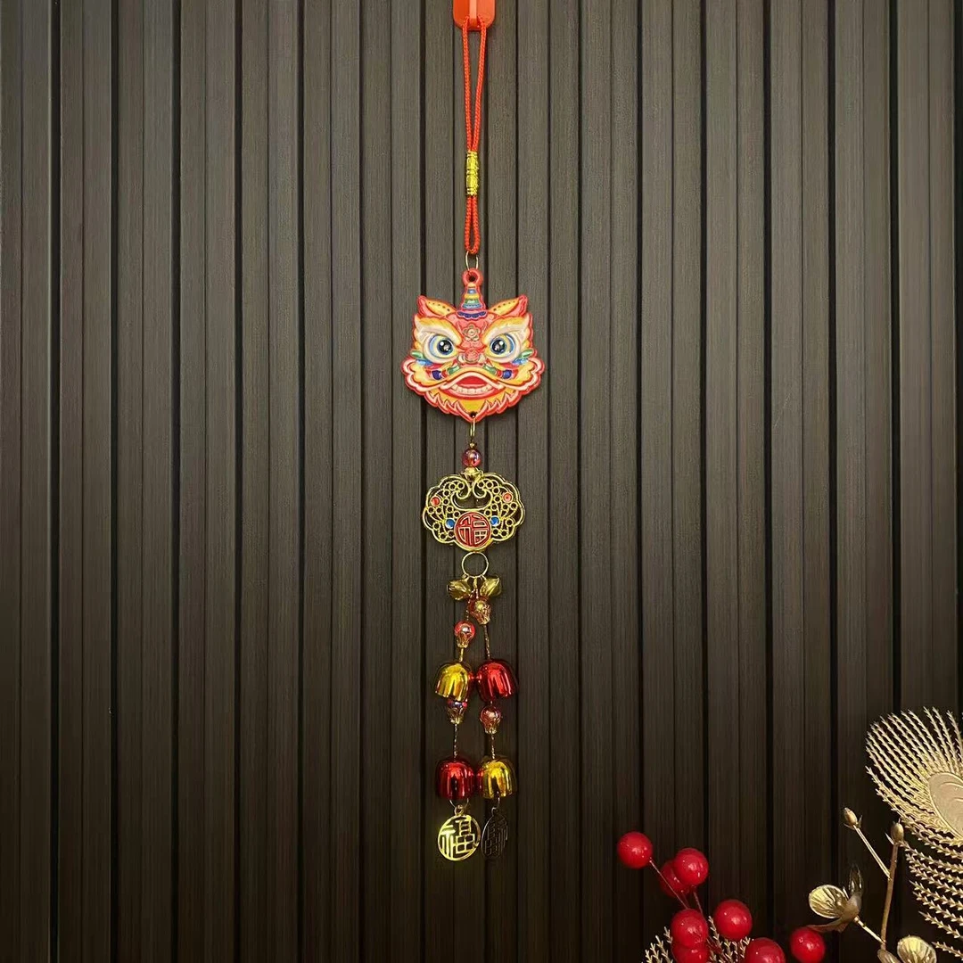 2025新款醒狮招财猫树脂风铃挂饰进门风铃铛挂件挂门店铺