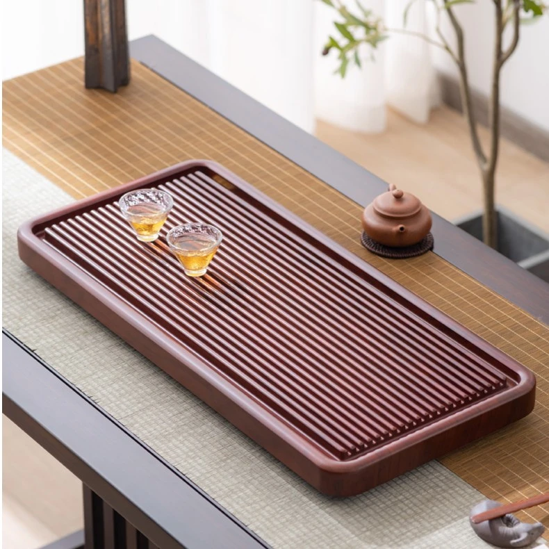 茶盘60*32酒红色整板实木新中式简约大号家用功夫茶具轻奢茶托盘