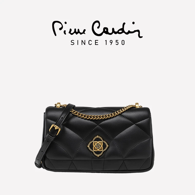 皮尔卡丹菱格链条包时尚百搭绗缝潮流通勤约会单肩斜跨链条小方包