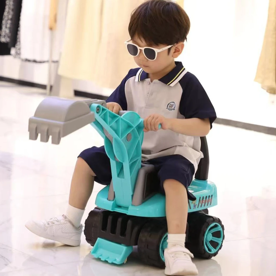 儿童挖掘机挖沙子挖土机带灯光音乐挖挖机滑行车