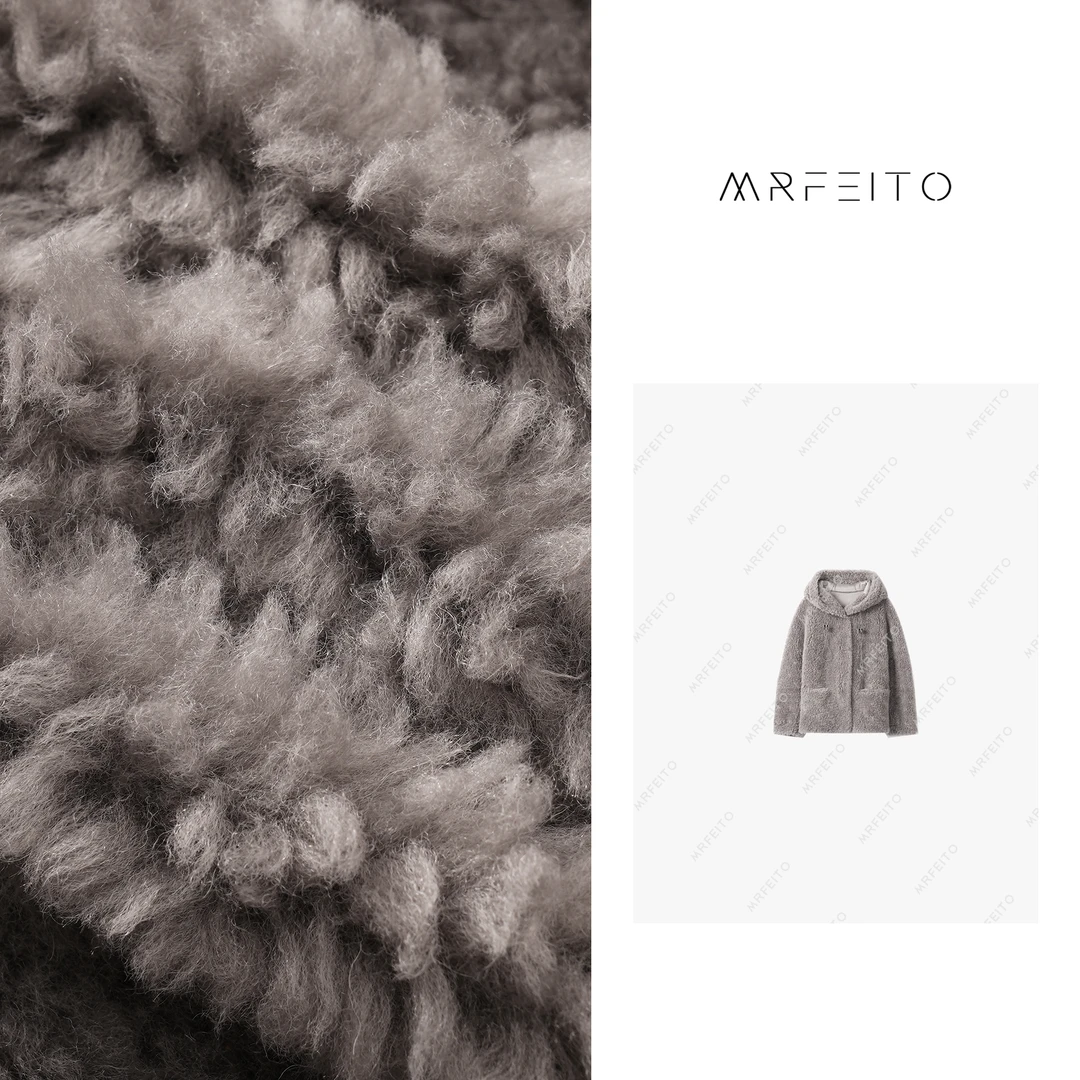 MRFEITO【绒绒细语】秋季新款连帽羊毛女士毛呢外套H1061W01D28952