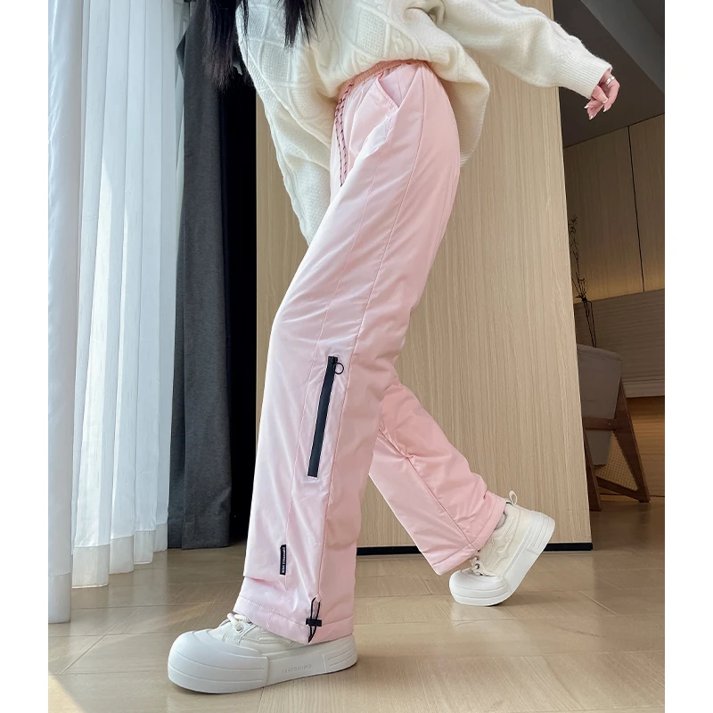 防水羽绒裤女外穿2024新款冬季哈尔滨零下40度防寒保暖冲锋滑雪裤