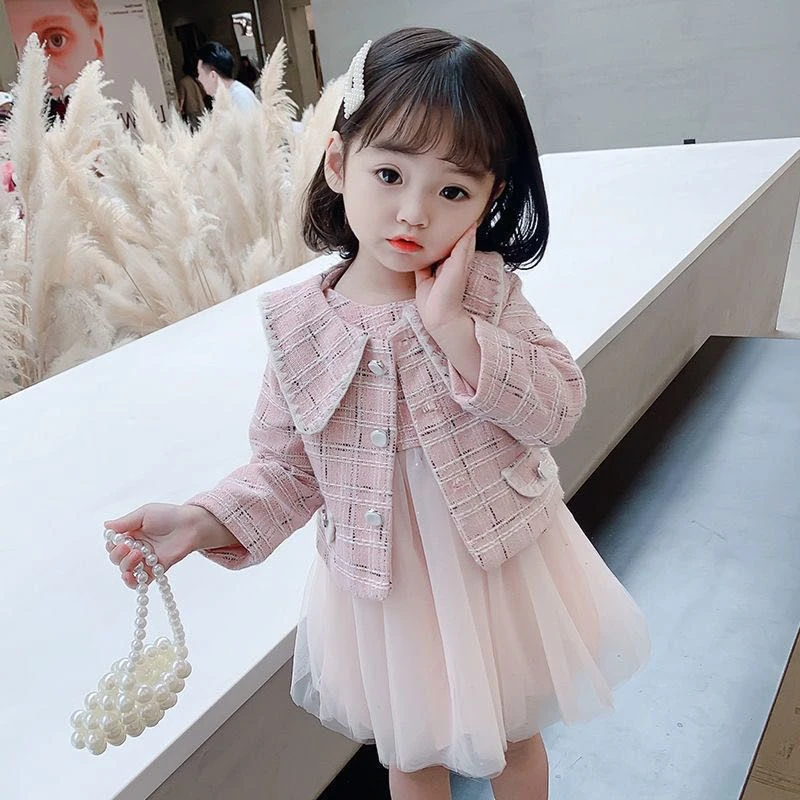 儿童裙子秋冬公主裙两件套女童秋装一整套配裙外搭网红公主裙爆款