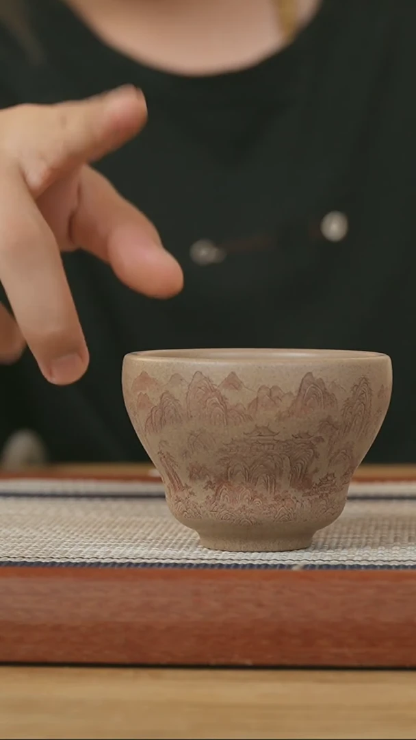 【闪购商品】紫砂茶杯小时代紫砂~溪山高逸图
