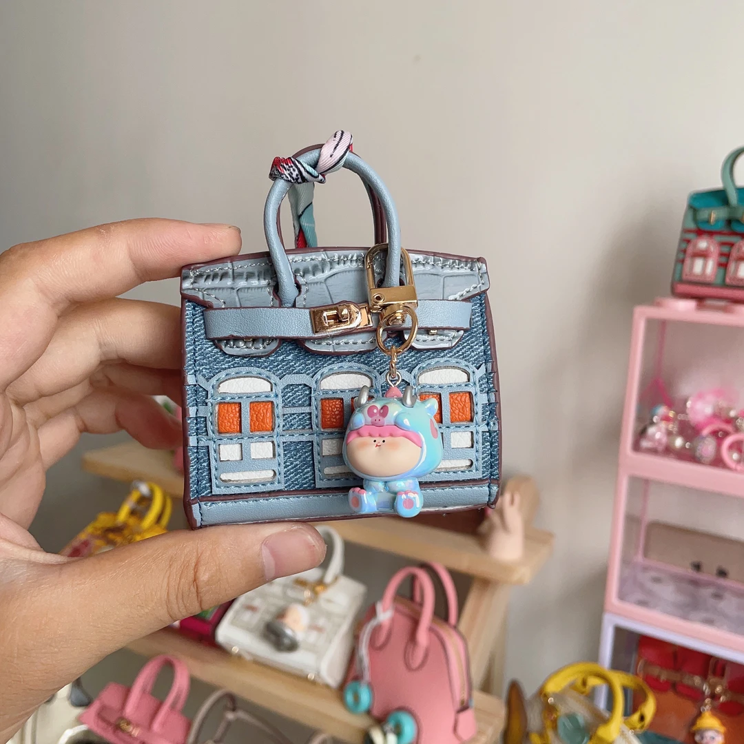 迷你小房子包包挂件铂金包车挂钥匙扣蓝牙耳机包搭莉莉丝小龙萌粒