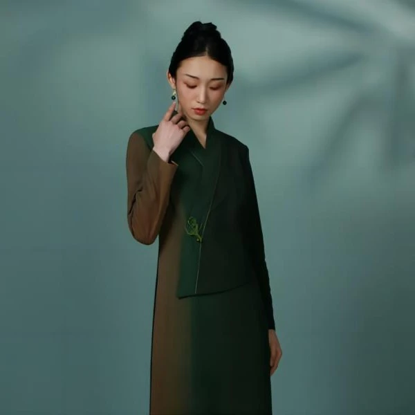 JIXIANGYIJIA/吉祥衣家幽兰异众芳 连衣裙新中式女装932135867