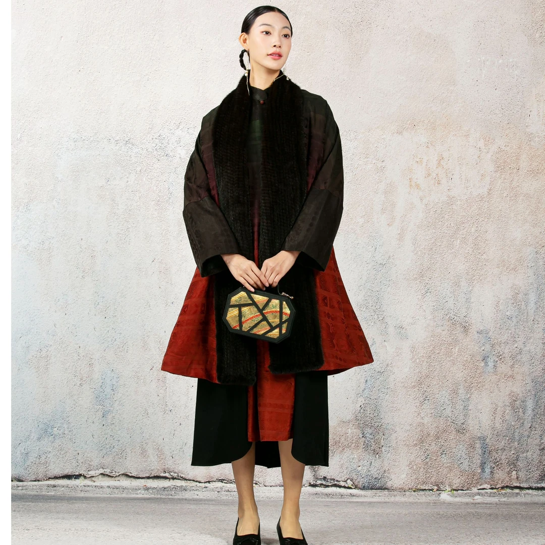 JIXIANGYIJIA/吉祥衣家凤鸟鸣西海 国风秋冬新中式棉服914293817