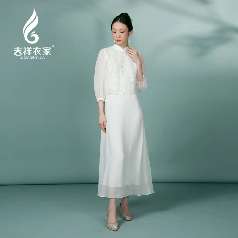 吉祥衣家【风露幽妍】新中式国风夏季女装连衣裙长款裙子932235105