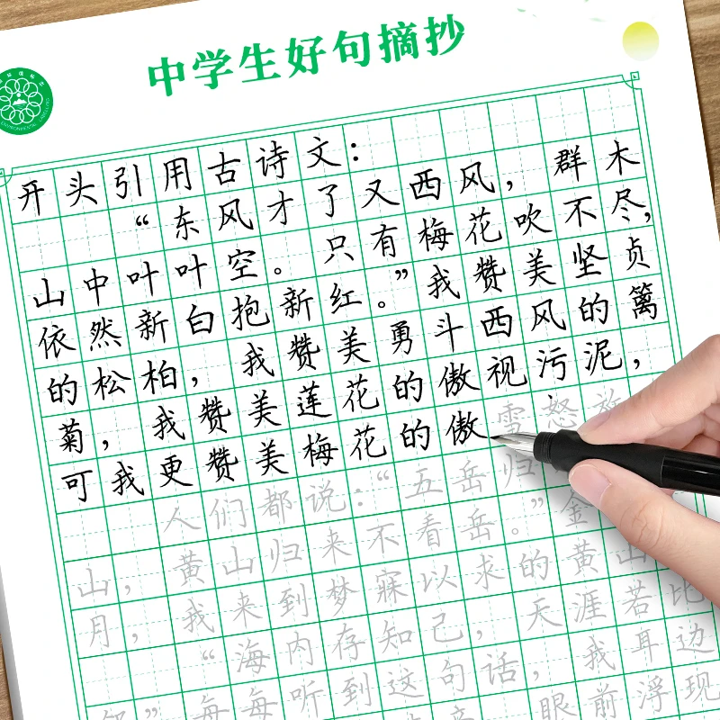 初中优美句子积累大全好词好句好段楷书临摹练字帖作文素材摘抄本