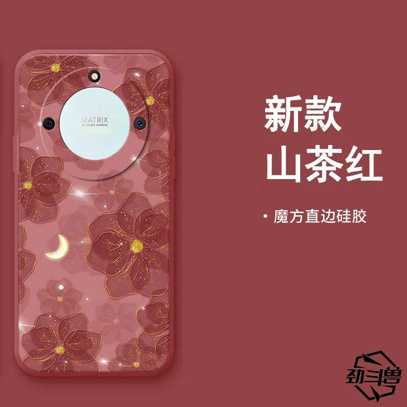 适用于荣耀x40手机壳HONORX40时尚玫瑰小众女款防摔软壳全包式