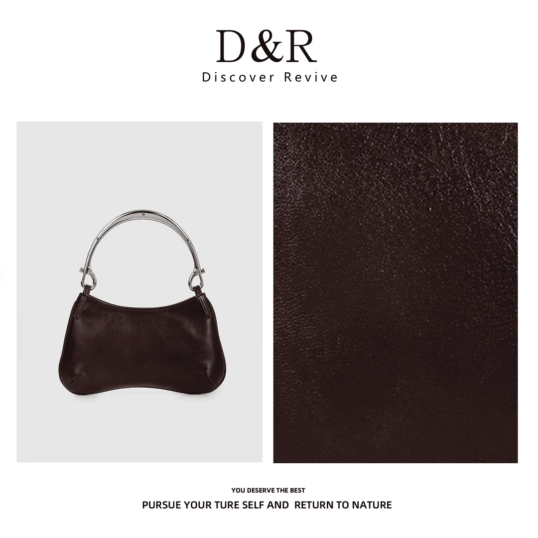 Discover Revive时尚复古雅丹手提斜挎包包气质包包E367-复古红