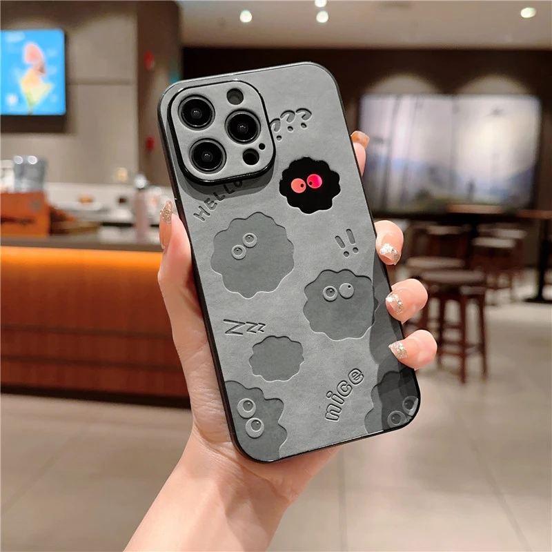 镭射小煤球适用iPhone13手机壳苹果15Pro/12防摔14promax保护套11
