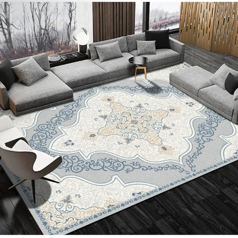 家用耐脏简约床边毯地毯加厚现代轻奢极简现代风客厅地毯中式古典