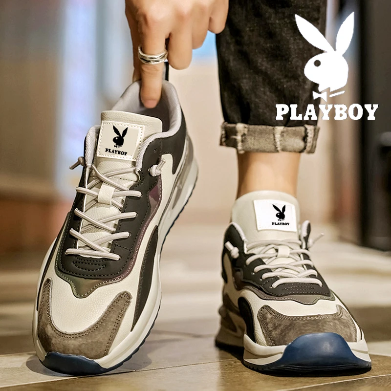 PLAYBOY男鞋2024秋冬新款华夫高级鞋男士休闲运动鞋子男款潮鞋