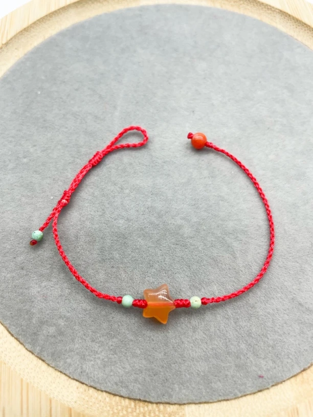 非金属布艺手链 小星星手绳全手工编织配大小可以调节
