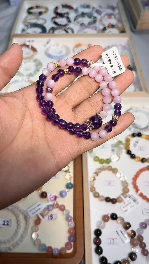【闪购商品】锂辉石手链未镶嵌紫锂辉多宝