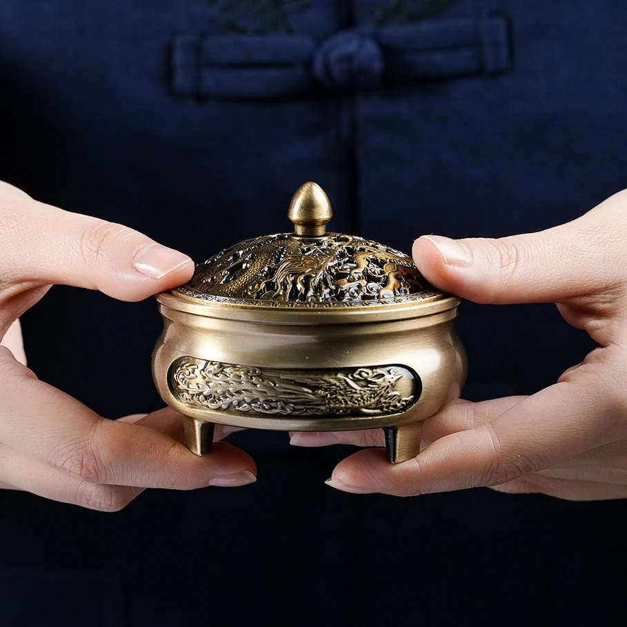 铜鼎龙凤香炉-706160