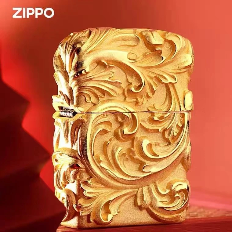 ZIPPO/之宝【古法唐草】富贵金重甲礼盒款送礼防风打火机DYX1H1