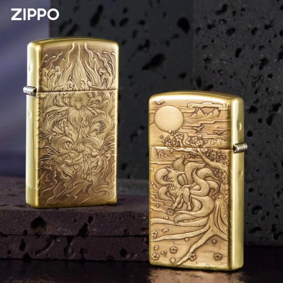 ZIPPO【窄机九尾】立体浮雕-九尾狐-蝎子纤巧窄机 打火机DY8714FD