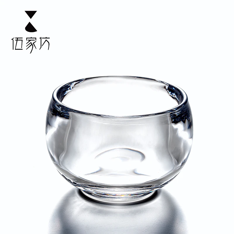 伍家坊水晶禅寂杯手工透明主人杯家用创意大容量茶杯茶具礼盒大号