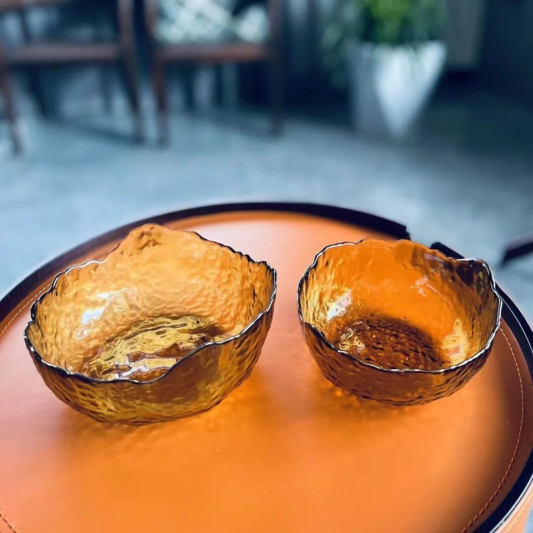 伍家坊琥珀沙拉碗水晶玻璃果盘茶洗茶渣缸刀小刀火炉灯电配件托