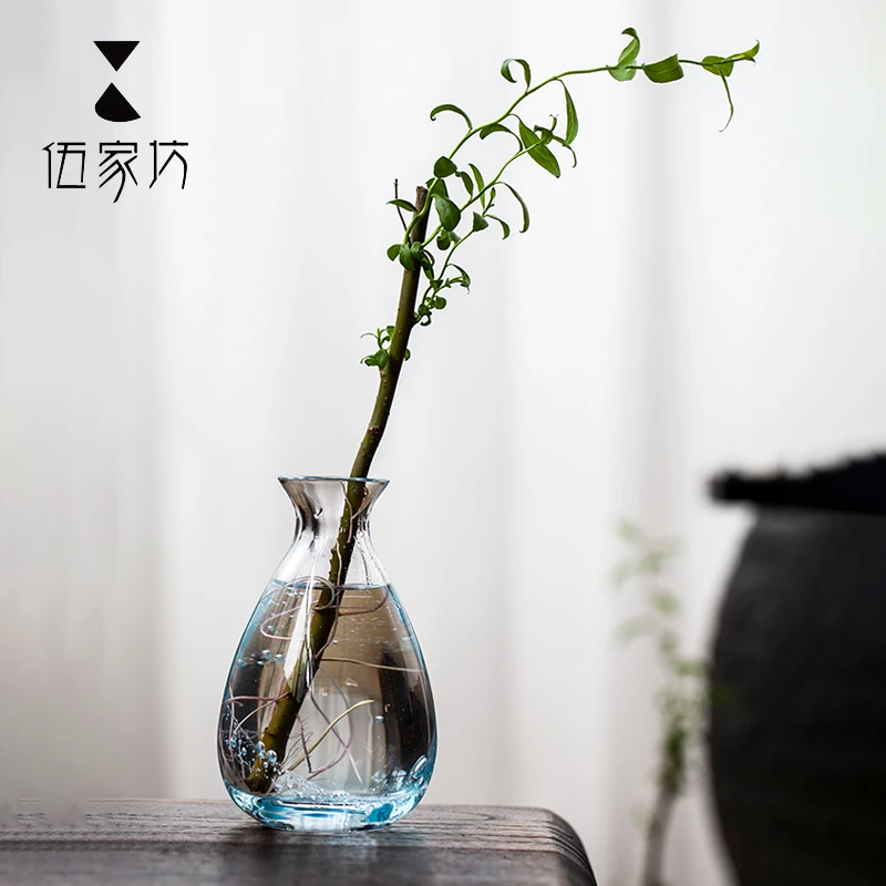 伍家坊海洋手工气泡花瓶摆件家用创意水晶玻璃装饰泡泡简约摆件