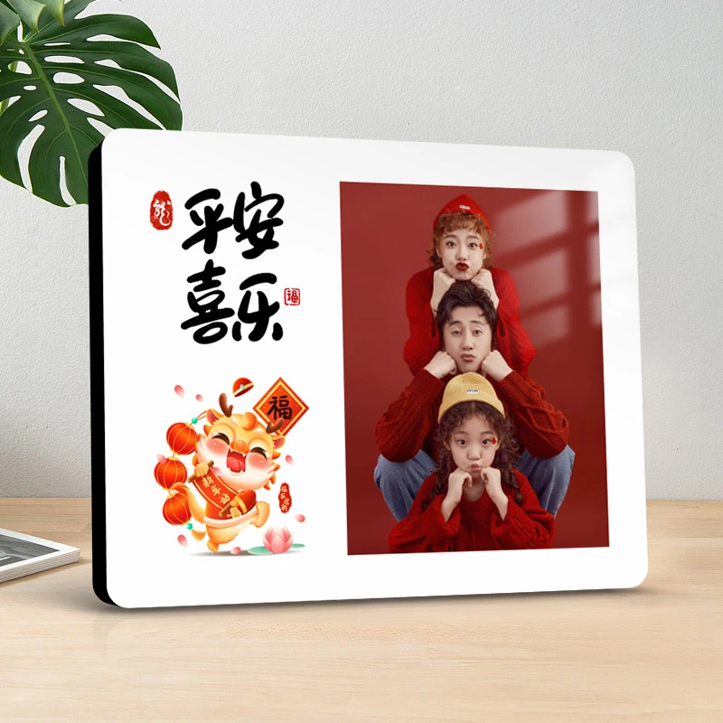 龙年照片定制摆台相框大韩水晶摆台宝宝照婚纱照版画平安喜乐