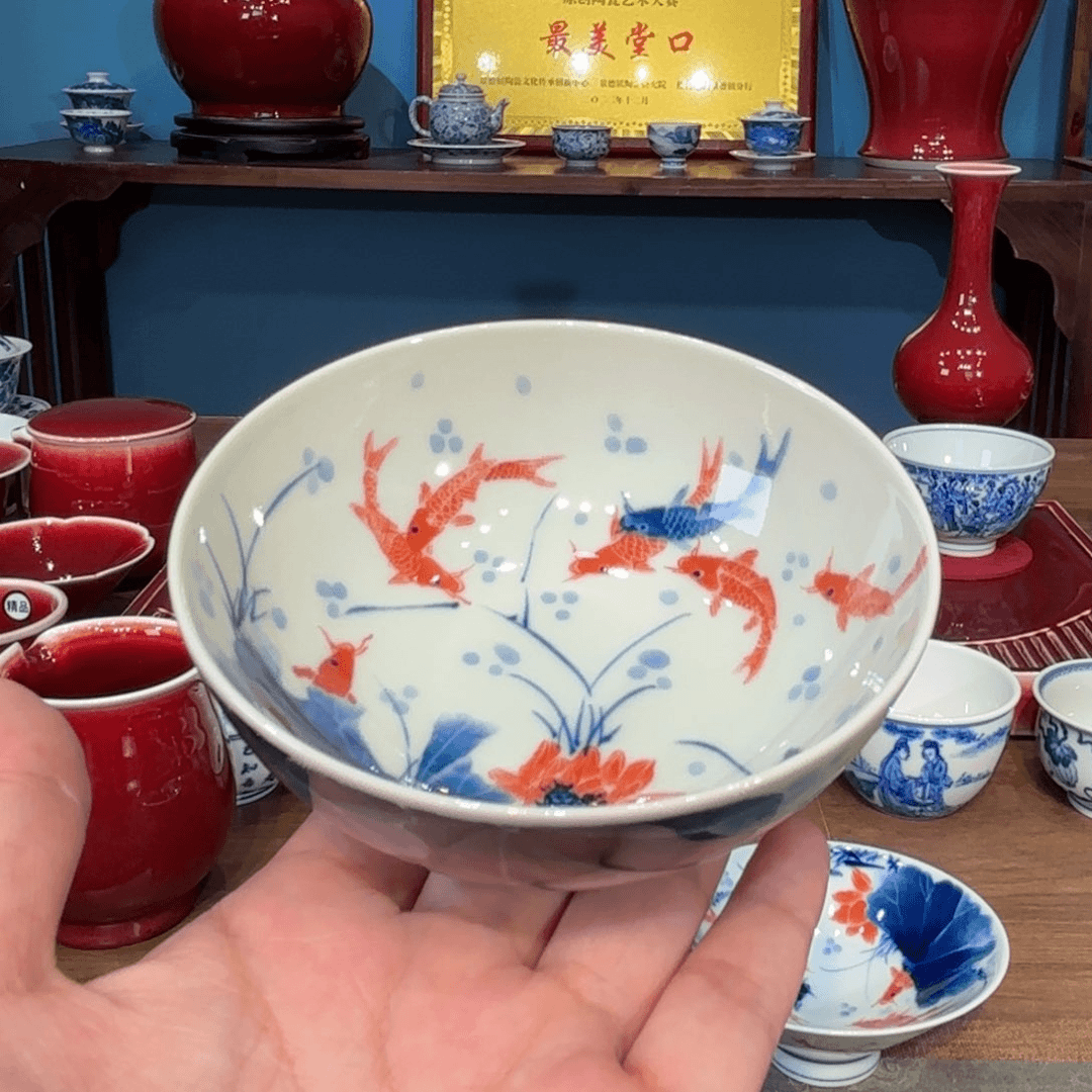 杯闻轩坊柴窑，荷花九锂 普洱杯