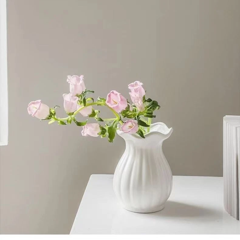 白色陶瓷小花瓶摆件客厅干花插花网红轻奢小花瓶（工厂直销）