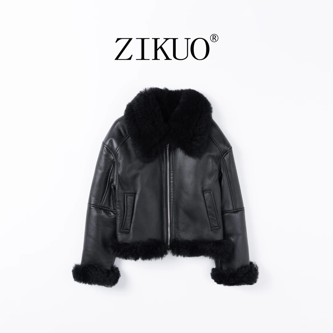 2024冬季新款卷毛托斯卡纳皮毛一体外套C220