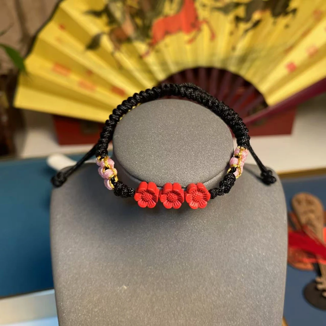 含辰砂工艺品高含量设计款三生花手绳MQ1