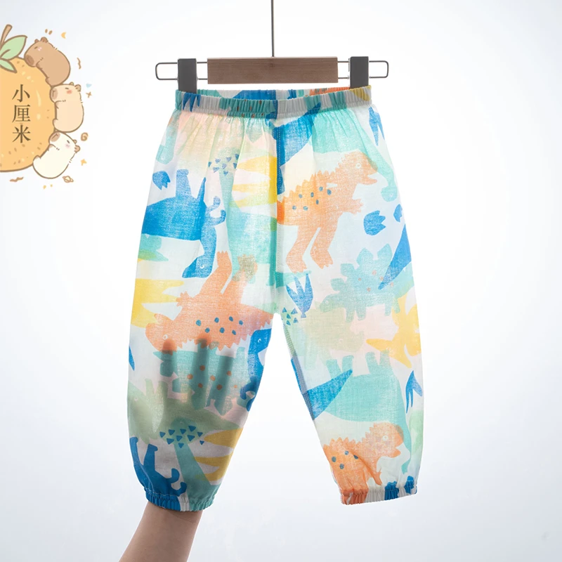 婴儿裤子夏天薄款男童女童灯笼裤春秋宝宝长裤【纱布防蚊裤】