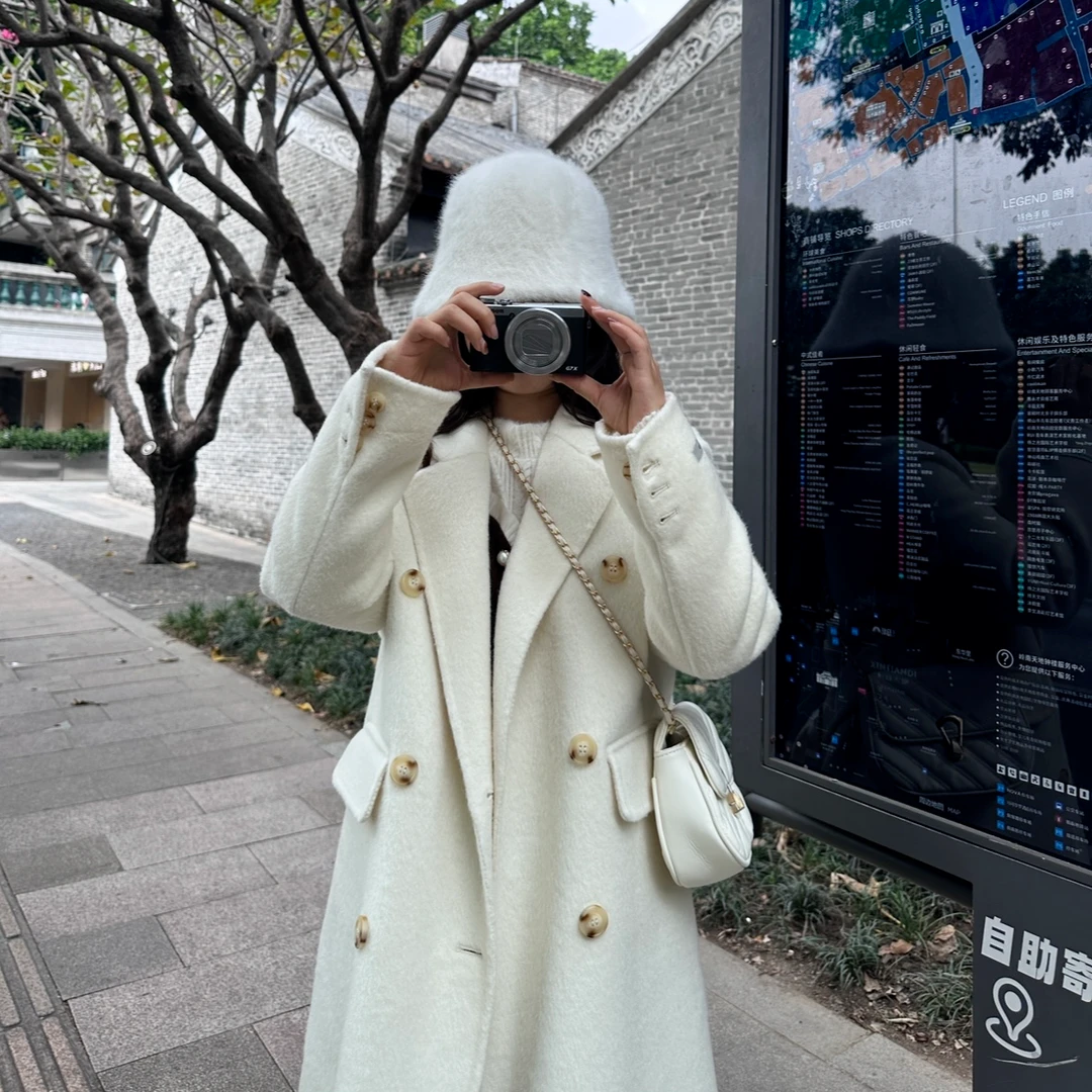 YR-023小个子时尚修身羊毛大衣秋冬气质呢子外套