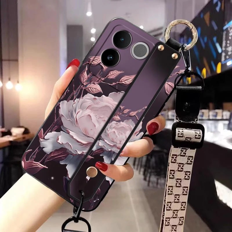 适用vivos17手机壳vivos17pro新款液态硅胶vivos17e腕带支架V2284