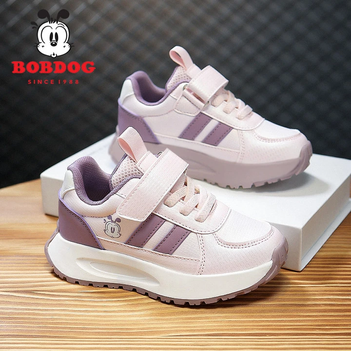 Bobdog/巴布豆2025秋冬新款男女童鞋皮面防滑保暖休闲中大童鞋
